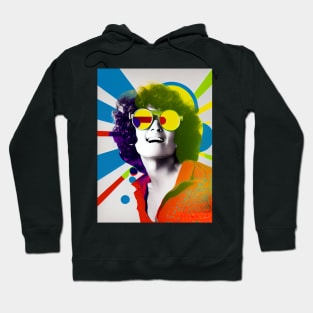 Vintage pop art style portrait of man in glasses Hoodie